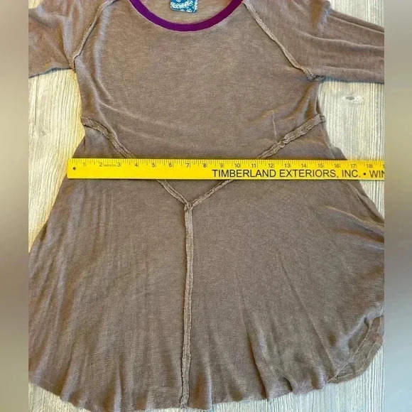 FREE PEOPLE Intimately Free Weekends Layering Top Gauzy Taupe & Purple Sz S NWT - Picture 12 of 12